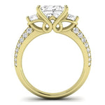 Thistle Moissanite Matching Band Only (does Not Include Engagement Ring) For Ring With Princess Center yellowgold