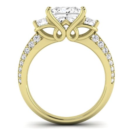 Thistle Moissanite Matching Band Only (does Not Include Engagement Ring) For Ring With Princess Center yellowgold
