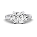Thistle Moissanite Matching Band Only (does Not Include Engagement Ring) For Ring With Princess Center whitegold