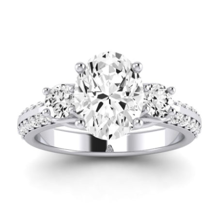 Thistle Moissanite Matching Band Only ( Engagement Ring Not Included) For Ring With Oval Center whitegold