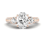 Thistle Moissanite Matching Band Only ( Engagement Ring Not Included) For Ring With Oval Center rosegold