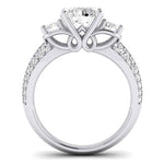 Thistle Moissanite Matching Band Only (does Not Include Engagement Ring) For Ring With Round Center whitegold