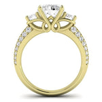 Thistle Moissanite Matching Band Only (does Not Include Engagement Ring) For Ring With Round Center yellowgold