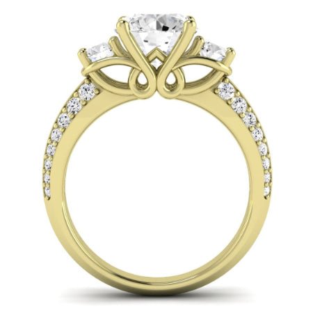 Thistle Moissanite Matching Band Only (does Not Include Engagement Ring) For Ring With Round Center yellowgold