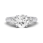 Thistle Moissanite Matching Band Only (does Not Include Engagement Ring) For Ring With Round Center whitegold