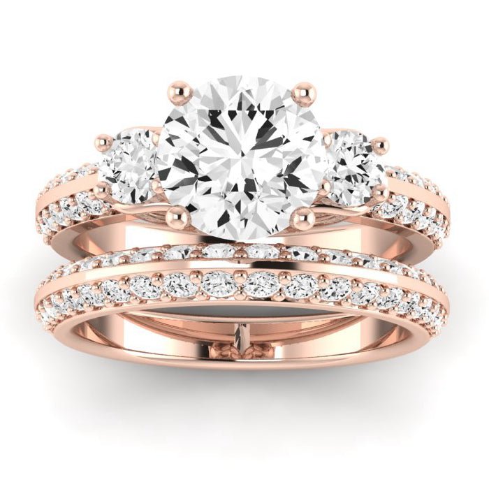 Thistle Moissanite Matching Band Only (does Not Include Engagement Ring) For Ring With Round Center rosegold