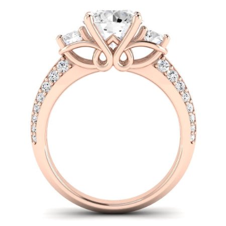 Thistle Moissanite Matching Band Only (does Not Include Engagement Ring) For Ring With Round Center rosegold