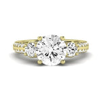 Thistle Moissanite Matching Band Only (does Not Include Engagement Ring) For Ring With Round Center yellowgold
