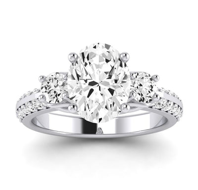 Thistle Oval Diamond Engagement Ring (Lab Grown Igi Cert) whitegold