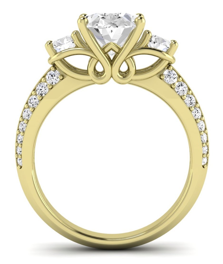 Thistle Oval Diamond Engagement Ring (Lab Grown Igi Cert) yellowgold