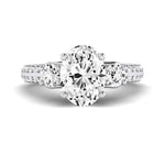 Thistle Oval Moissanite Bridal Set whitegold