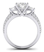 Thistle Oval Moissanite Engagement Ring whitegold