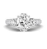 Thistle Oval Moissanite Engagement Ring whitegold