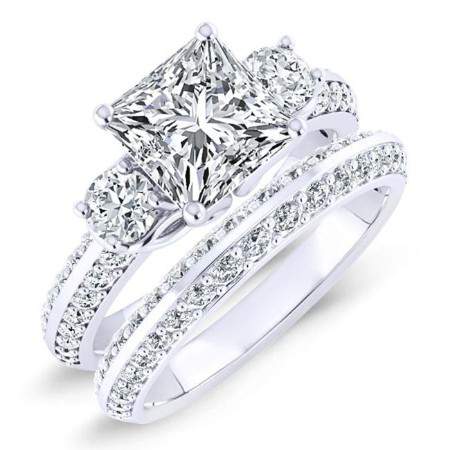 Thistle Princess Moissanite Bridal Set whitegold