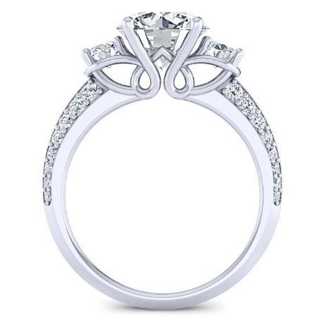 Thistle Round Moissanite Bridal Set whitegold