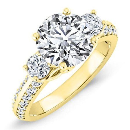 Thistle Round Moissanite Bridal Set yellowgold