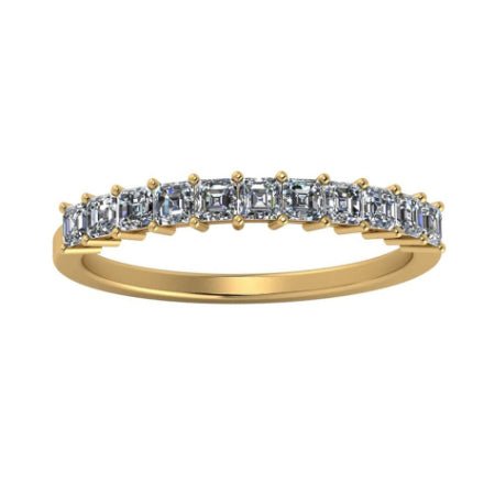 Tiana Asscher Trendy Moissanite Wedding Ring yellowgold