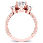 Tuberose Cushion Moissanite Engagement Ring rosegold