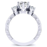 Tuberose Cushion Moissanite Engagement Ring whitegold
