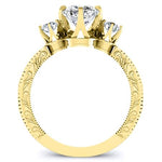 Tuberose Diamond Matching Band Only (engagement Ring Not Included) For Ring With Cushion Center yellowgold