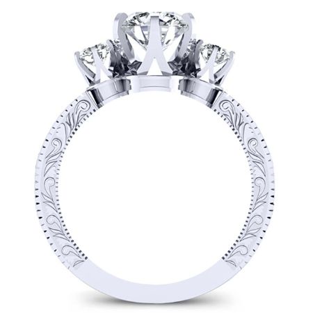 Tuberose Diamond Matching Band Only (engagement Ring Not Included) For Ring With Round Center whitegold