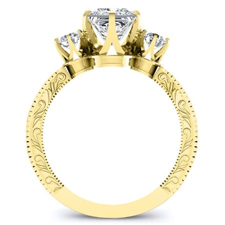 Tuberose Moissanite Matching Band Only (engagement Ring Not Included) For Ring With Princess Center yellowgold