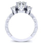 Tuberose Moissanite Matching Band Only (engagement Ring Not Included) For Ring With Princess Center whitegold