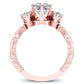 Tuberose Princess Moissanite Bridal Set rosegold