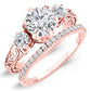 Tuberose Round Moissanite Bridal Set rosegold