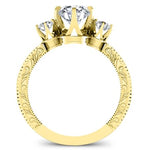 Tuberose Round Moissanite Bridal Set yellowgold