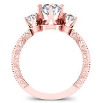 Tuberose Round Moissanite Bridal Set rosegold