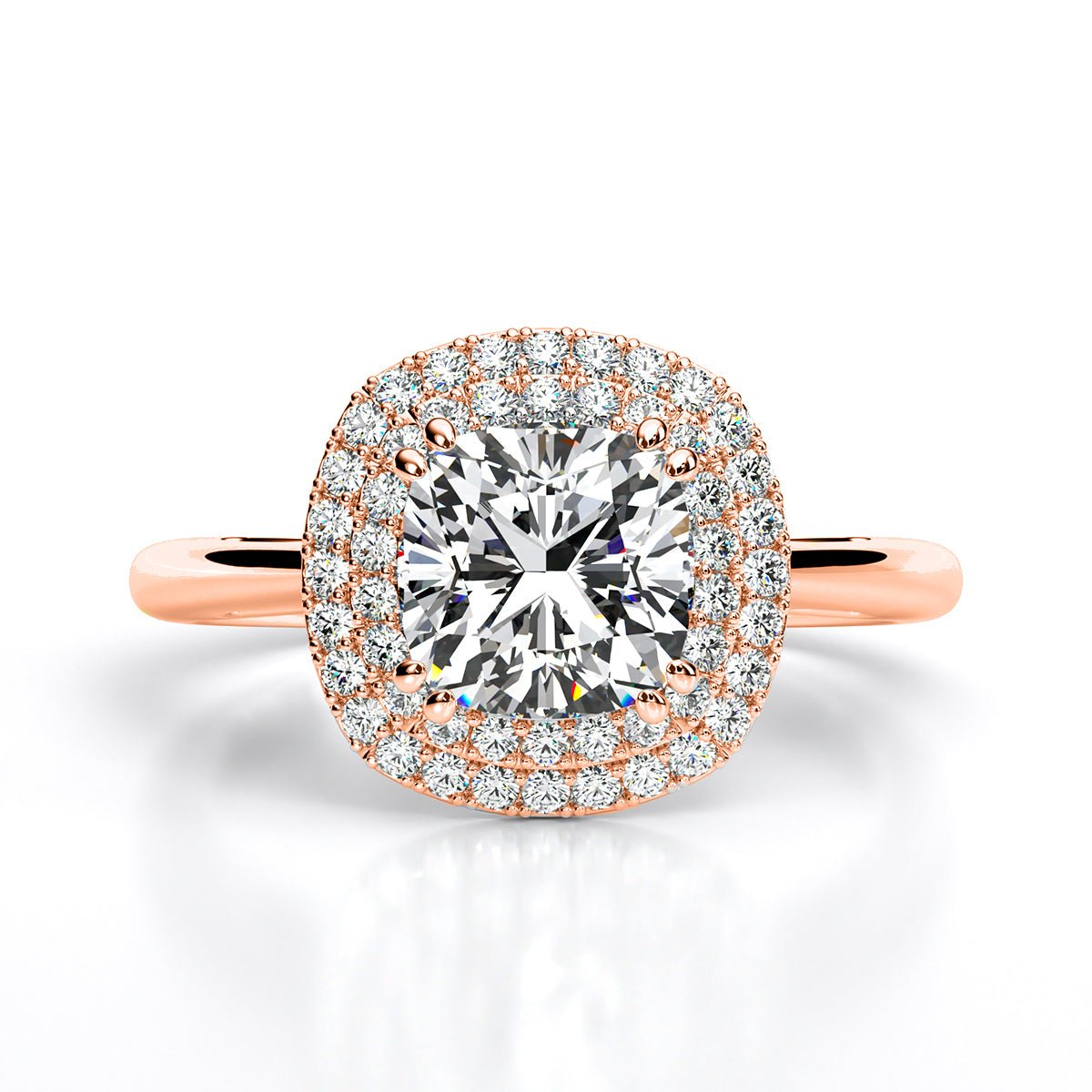 Tulip Cushion Diamond Engagement Ring (Lab Grown Igi Cert) rosegold