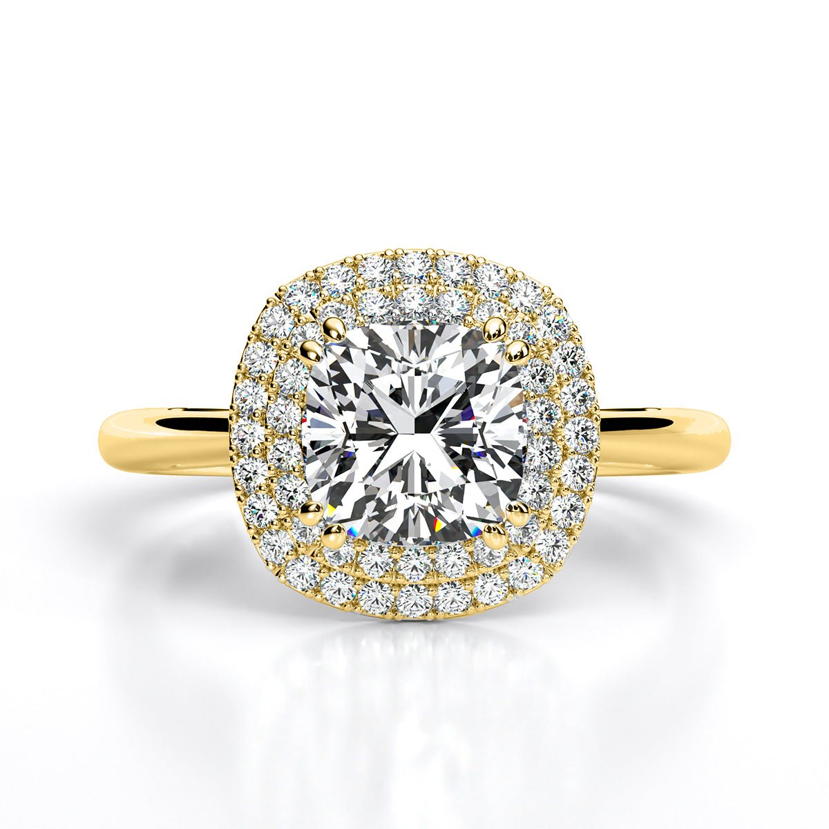 Tulip Cushion Diamond Engagement Ring (Lab Grown Igi Cert) yellowgold