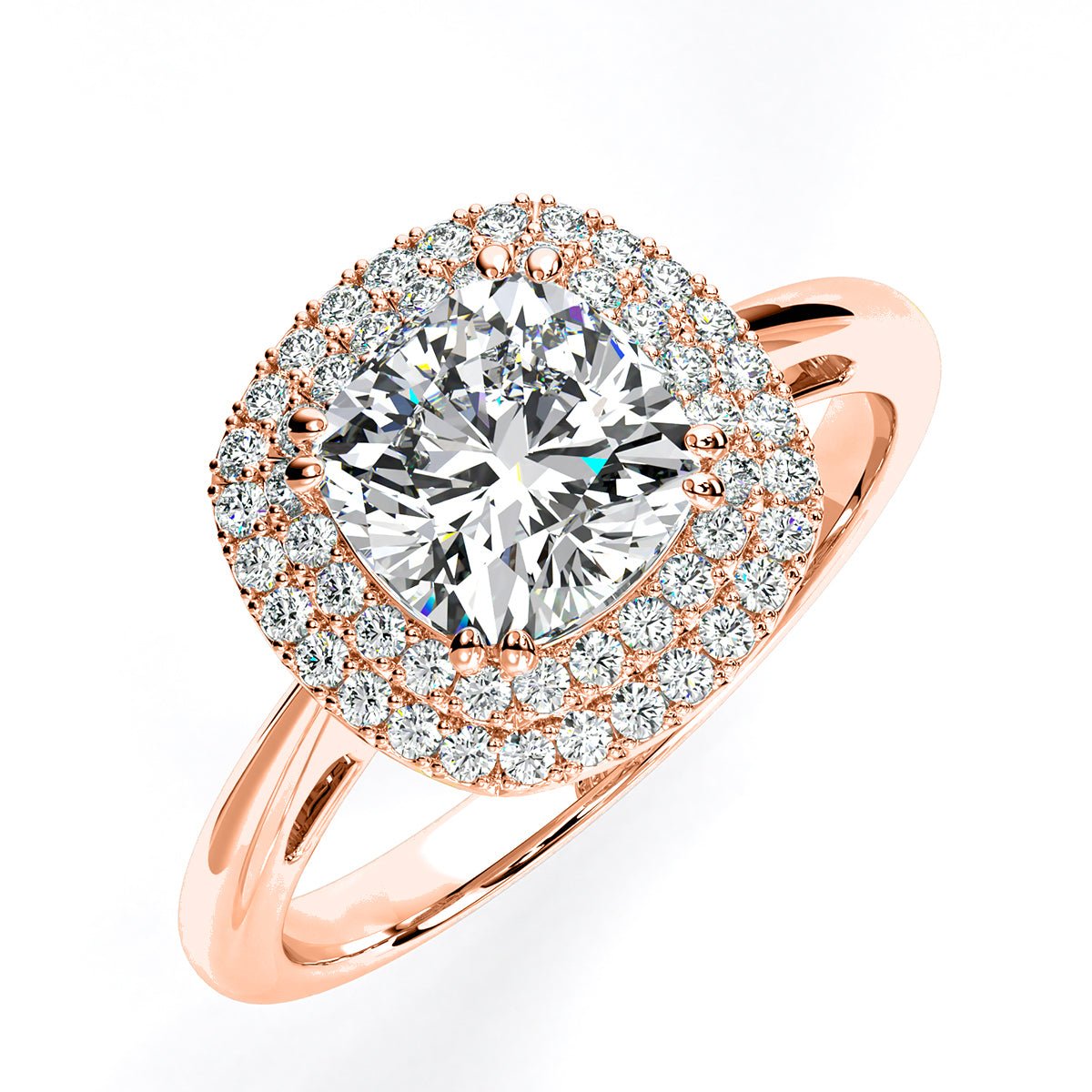 Tulip Cushion Diamond Engagement Ring (Lab Grown Igi Cert) rosegold