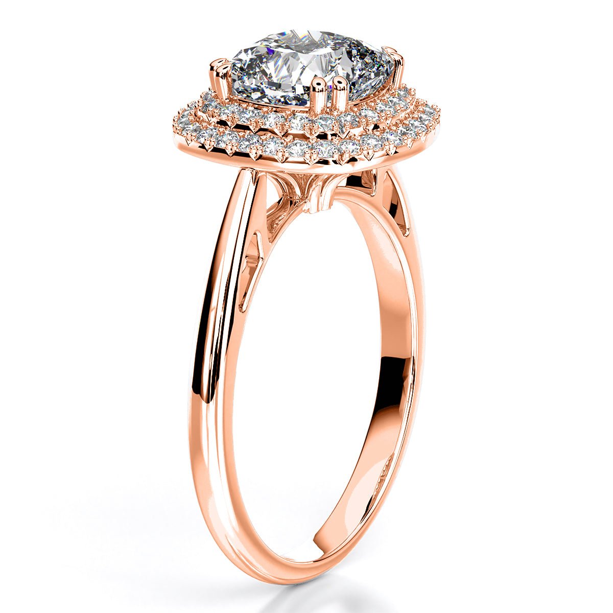 Tulip Cushion Diamond Engagement Ring (Lab Grown Igi Cert) rosegold