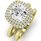 Tulip Cushion Moissanite Bridal Set yellowgold