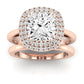 Tulip Diamond Matching Band Only ( Engagement Ring Not Included) For Ring With Cushion Center rosegold