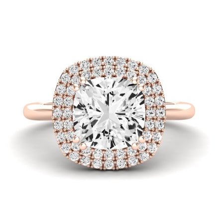 Tulip Diamond Matching Band Only ( Engagement Ring Not Included) For Ring With Cushion Center rosegold