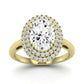 Tulip Diamond Matching Band Only ( Engagement Ring Not Included) For Ring With Oval Center yellowgold