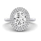 Tulip Diamond Matching Band Only ( Engagement Ring Not Included) For Ring With Oval Center whitegold