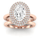 Tulip Diamond Matching Band Only ( Engagement Ring Not Included) For Ring With Oval Center rosegold