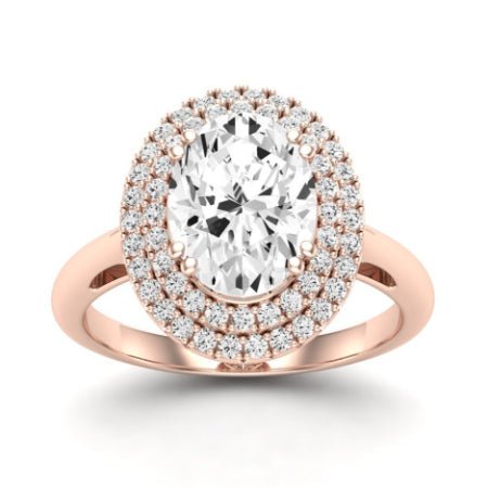 Tulip Diamond Matching Band Only ( Engagement Ring Not Included) For Ring With Oval Center rosegold