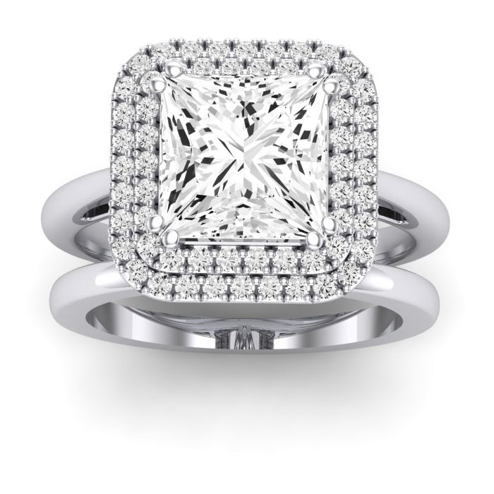 Tulip Diamond Matching Band Only (does Not Include Engagement Ring) For Ring With Princess Center whitegold