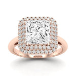 Tulip Diamond Matching Band Only (does Not Include Engagement Ring) For Ring With Princess Center rosegold