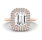 Tulip Emerald Diamond Engagement Ring (Lab Grown Igi Cert) rosegold