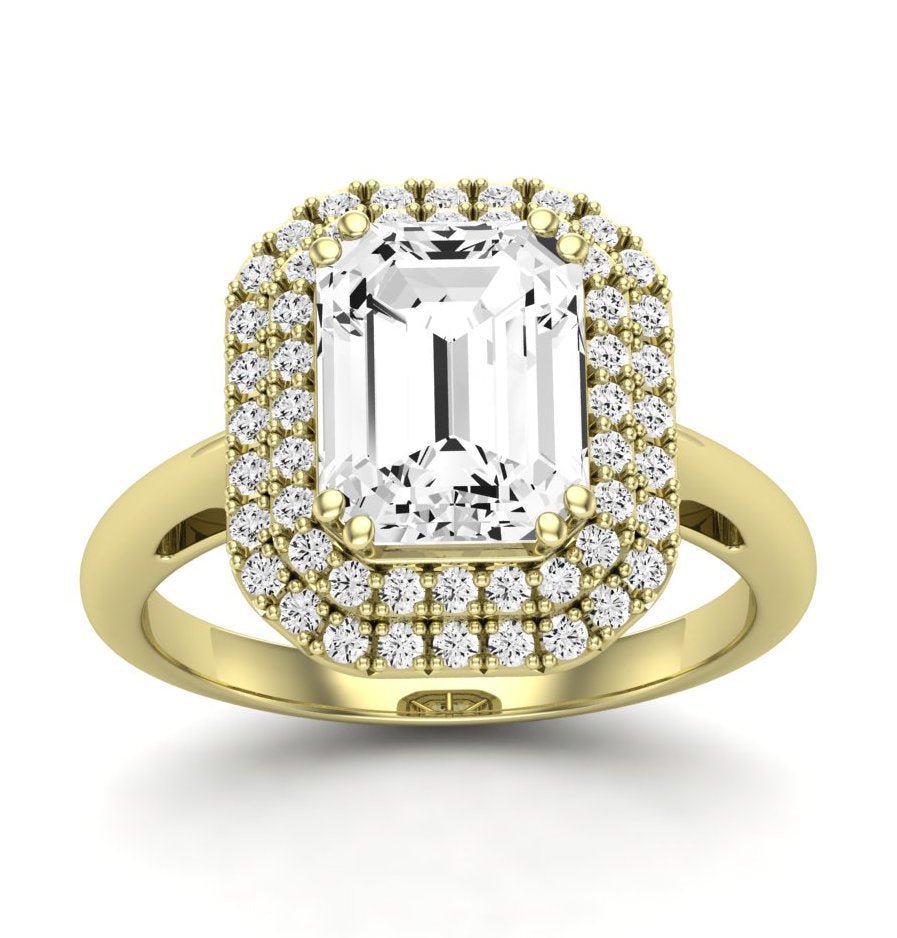 Tulip Emerald Diamond Engagement Ring (Lab Grown Igi Cert) yellowgold