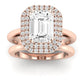 Tulip Emerald Moissanite Bridal Set rosegold