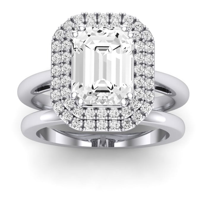 2.00 ct - Tulip - Emerald Moissanite Bridal Set