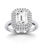 Tulip Emerald Moissanite Bridal Set whitegold