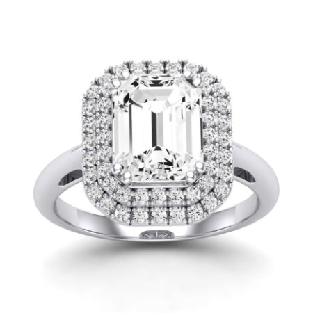 Tulip Emerald Moissanite Bridal Set whitegold